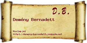 Demény Bernadett névjegykártya
