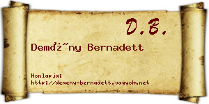 Demény Bernadett névjegykártya