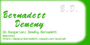 bernadett demeny business card